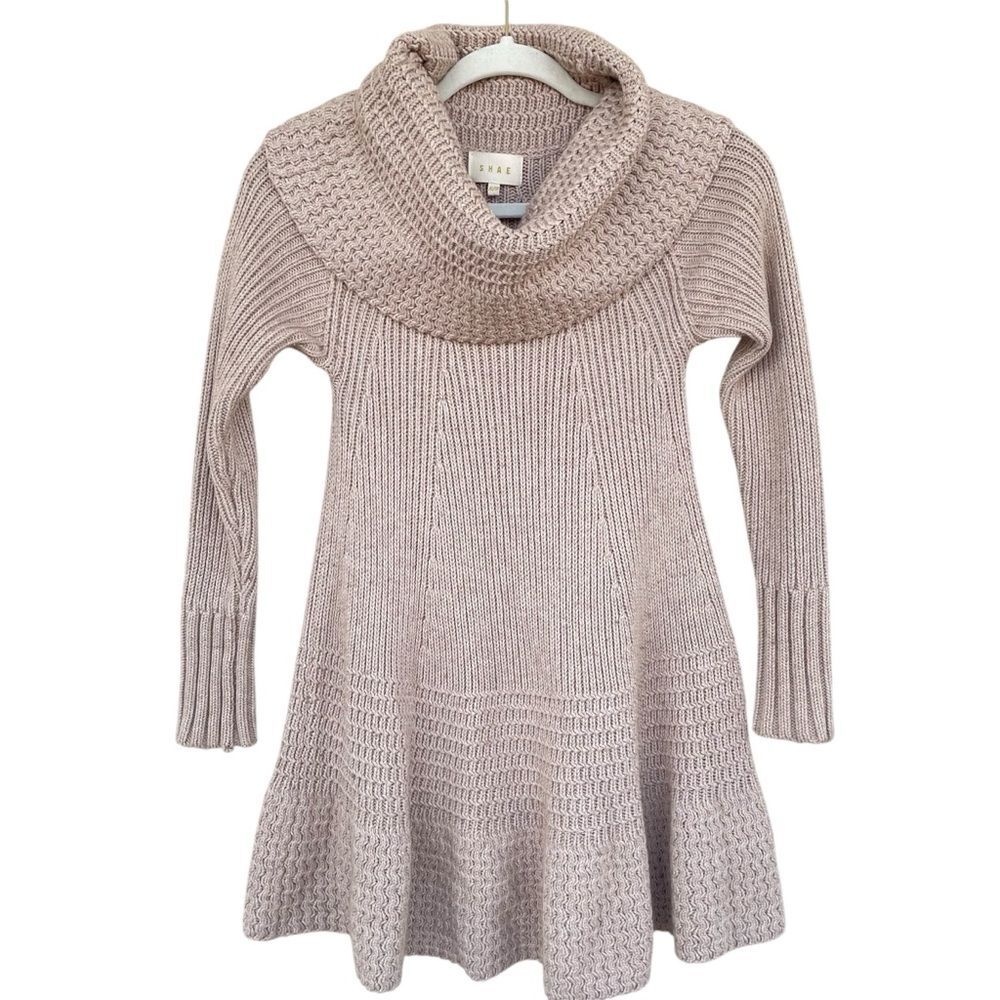 Anthropologie Shae Tan Sweater Tunic Top Knit Cotton Cashmere Blend Soft Size XS